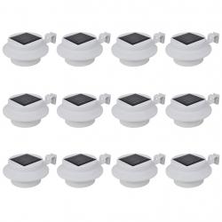Lampes solaire à LED d'extérieur pour clôture 12 pcs Blanc alsavelo