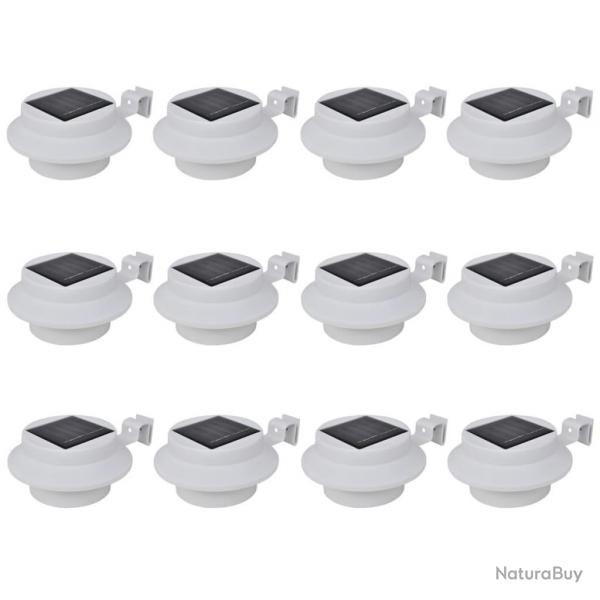 Lampes solaire  LED d'extrieur pour clture 12 pcs Blanc alsavelo