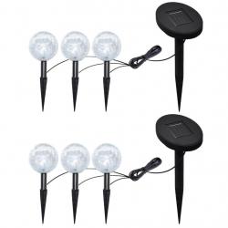 Lampes de jardin à LED 6pcs Ancrage à piquet et panneau solaire alsavelo