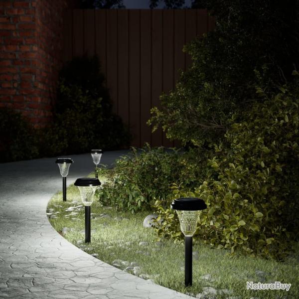 Lampes solaires d'alles et piquets de sol 12 pcs blanc alsavelo