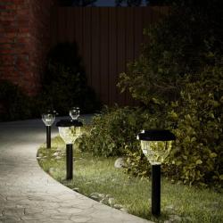 Lampes solaires d'allées et piquets de sol 4pcs blanc chaud RVB alsavelo