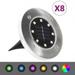 Lampes solaires de sol 8 pcs Lumières LED couleur RVB alsavelo