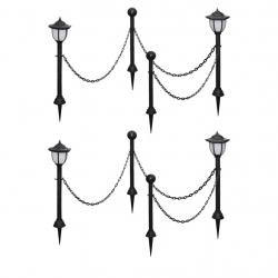 Lampes solaires 4 pcs avec chaîne et piquets alsavelo