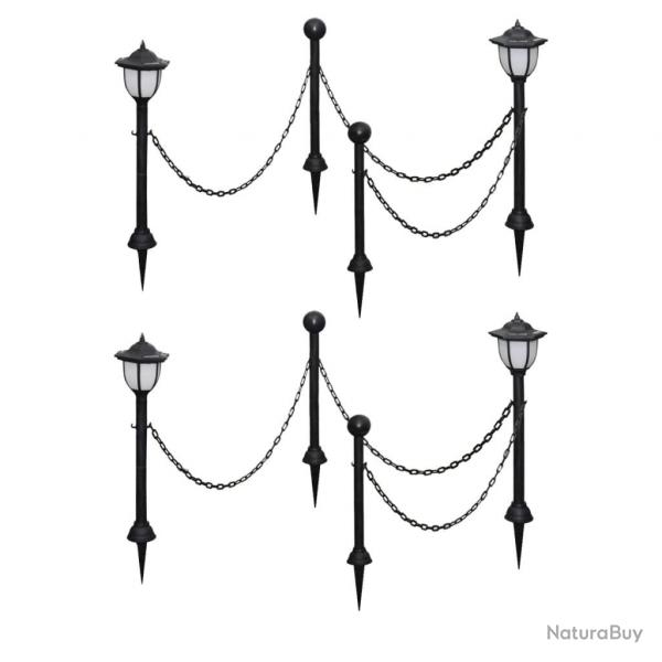 Lampes solaires 4 pcs avec chane et piquets alsavelo