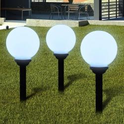 Lampes d'allée à LED 3 pcs 20 cm avec piquet de sol alsavelo