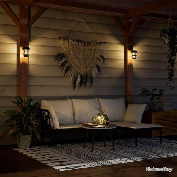 Lanternes murales solaires d'extrieur 4 pcs blanc alsavelo
