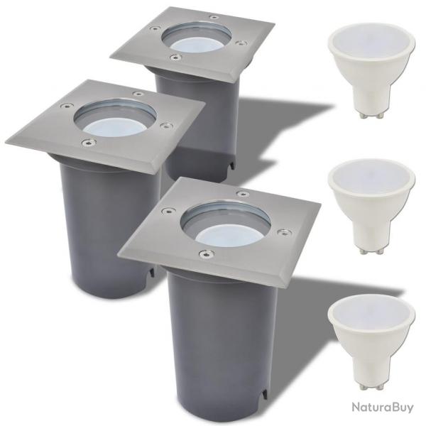 Lampes au sol  LED d'extrieur 3 pcs carr alsavelo