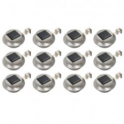 Lampes solaires à LED rondes d'extérieur 12 pcs 12 cm Blanc alsavelo