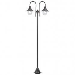 Lampadaire de jardin E27 220 cm Aluminium 2 lanternes Bronze alsavelo