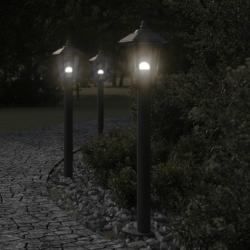 Lampadaires d'extérieur 3 pcs noir 80 cm acier inoxydable alsavelo