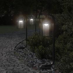 Lampadaires d'extérieur 3 pcs noir 60 cm acier inoxydable alsavelo