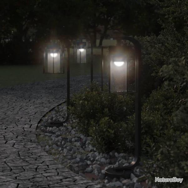 Lampadaires d'extrieur 3 pcs noir 60 cm acier inoxydable alsavelo