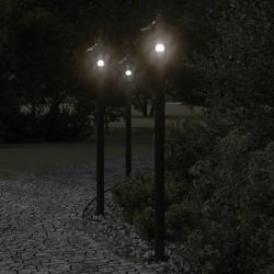 Lampadaires d'extérieur 3 pcs noir 120 cm acier inoxydable alsavelo