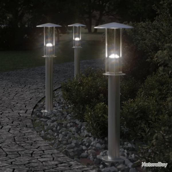 Lampadaire d'extrieur argent 60 cm acier inoxydable alsavelo