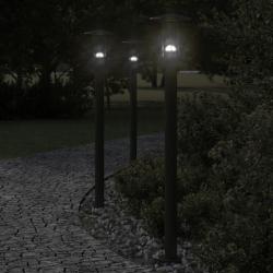 Lampadaires d'extérieur 3 pcs noir 100 cm acier inoxydable alsavelo