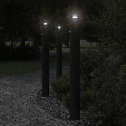 Lampadaire d'extérieur avec capteur noir 110cm acier inoxydable alsavelo