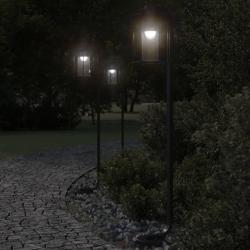 Lampadaires d'extérieur 3 pcs noir 100 cm acier inoxydable alsavelo