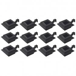 Lampes solaires à LED carrées d'extérieur 12 pcs 12 cm Noir alsavelo