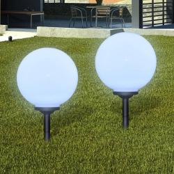 Lampes d'allée à LED 2 pcs 30 cm avec piquet de sol alsavelo