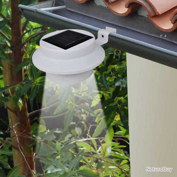 Lampes solaires 6 pcs pour clture gouttire Blanc alsavelo