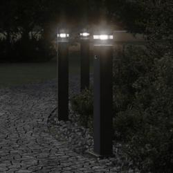 Lampadaire d'extérieur avec capteur noir 80 cm aluminium alsavelo