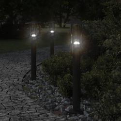 Lampadaire d'extérieur noir 60 cm acier inoxydable alsavelo