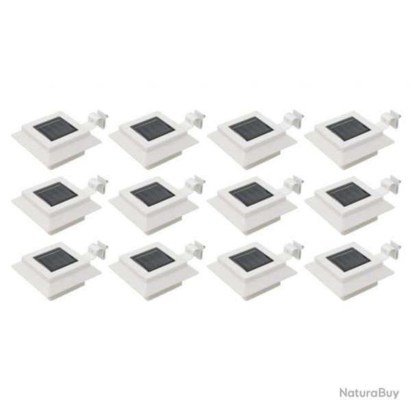 Lampes solaires  LED carres d'extrieur 12 pcs 12 cm Blanc alsavelo