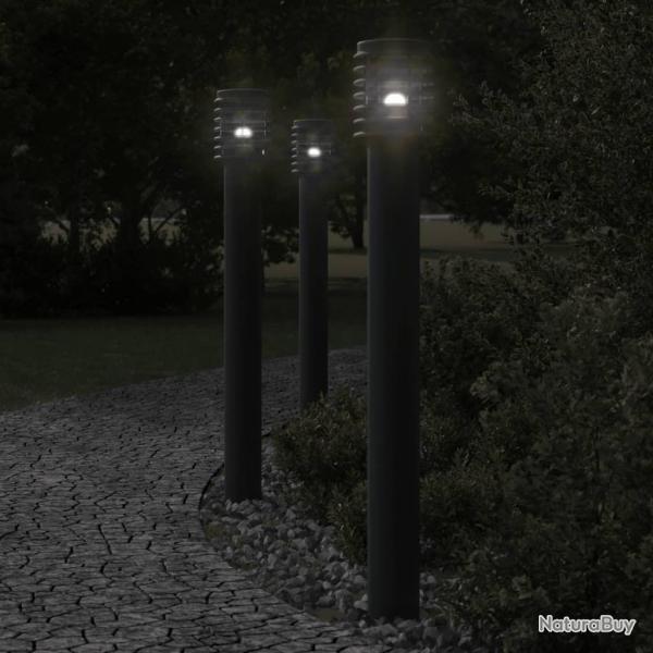 Lampadaire d'extrieur noir 110 cm acier inoxydable alsavelo