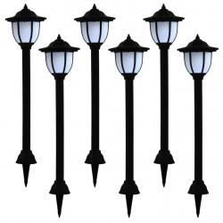 Lampes solaires à LED d'extérieur 6 pcs Noir alsavelo