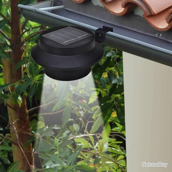 Lampes solaires 6 pcs pour clture gouttire Noir alsavelo