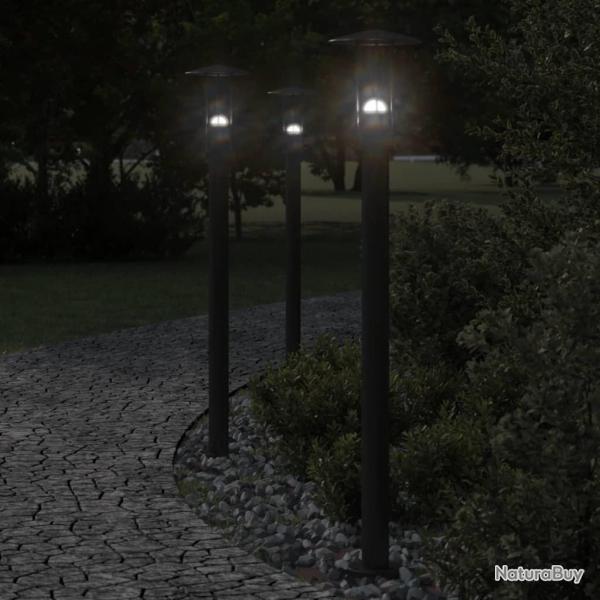 Lampadaire d'extrieur noir 100 cm acier inoxydable alsavelo