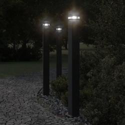 Lampadaire d'extérieur avec capteur noir 110 cm aluminium alsavelo