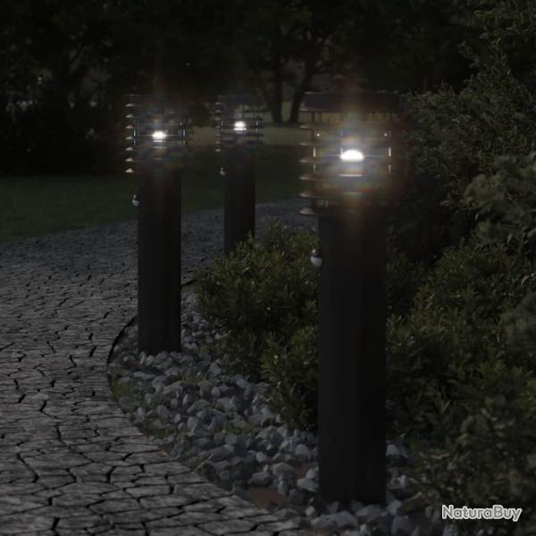 Lampadaire d'extrieur avec capteur noir 60 cm acier inoxydable alsavelo
