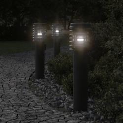 Lampadaire d'extérieur avec sortie noir 60 cm acier inoxydable alsavelo