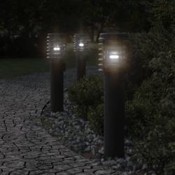 Lampadaire d'extérieur noir 60 cm acier inoxydable alsavelo