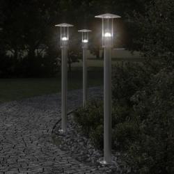 Lampadaire d'extérieur argenté 100 cm acier inoxydable alsavelo