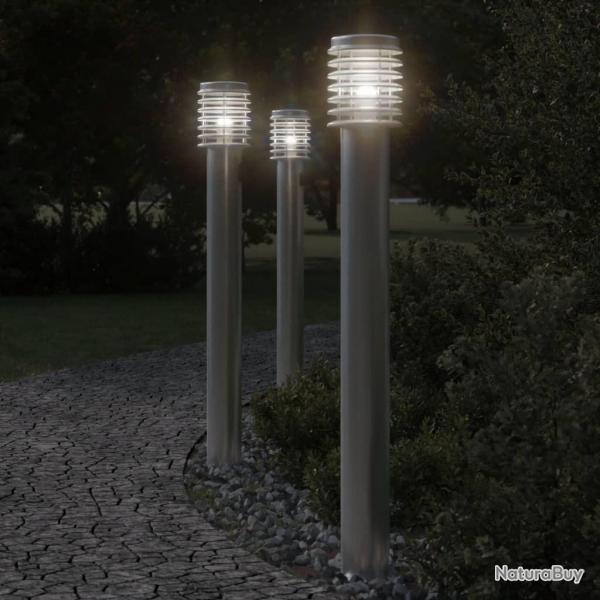 Lampadaire d'extrieur argent 110 cm acier inoxydable alsavelo