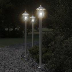 Lampadaire d'extérieur argenté 120 cm acier inoxydable alsavelo