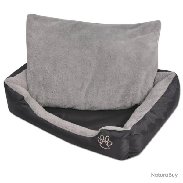 Lit pour chiens avec coussin rembourr Taille M Noir alsavelo