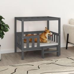 Lit pour chien Gris 95,5x73,5x90 cm Bois de pin solide alsavelo