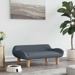 Lit pour chien gris foncé 70x40x24 cm tissu alsavelo