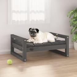 Lit pour chien Gris 65,5x50,5x28 cm Bois de pin solide alsavelo