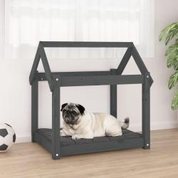 Lit pour chien Gris 71x55x70 cm Bois de pin solide alsavelo