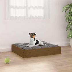 Lit pour chien Marron miel 51,5x44x9 cm Bois de pin solide alsavelo