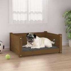 Lit pour chien Marron miel 65,5x50,5x28 cm Bois de pin solide alsavelo