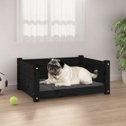 Lit pour chien Noir 65,5x50,5x28 cm Bois de pin solide alsavelo