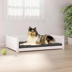 Lit pour chien Blanc 95,5x65,5x28 cm Bois de pin solide alsavelo