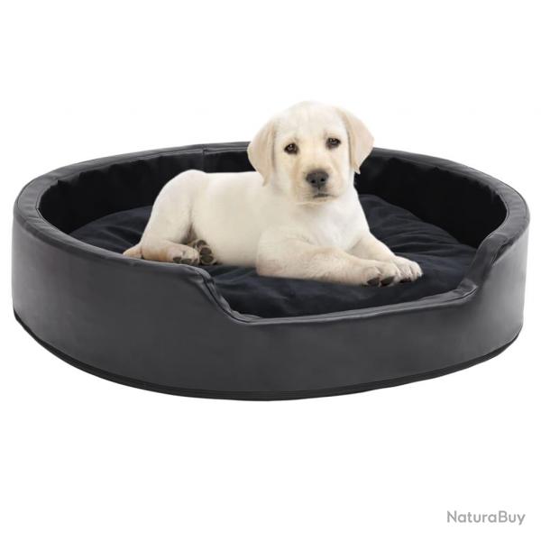 Lit pour chiens Noir 79x70x19 cm Peluche et similicuir alsavelo