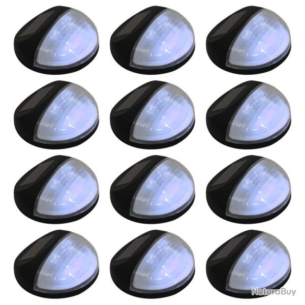 Lampe solaire murale  LED d'extrieur 12 pcs Rond Noir alsavelo