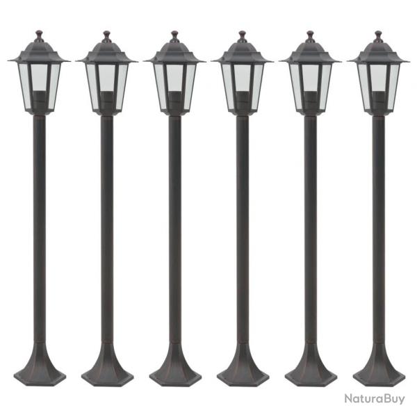 Lampe de jardin  piquet 6 pcs E27 110 cm Aluminium Bronze alsavelo